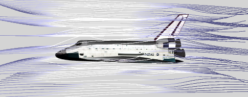 Air flow around Space Shuttle